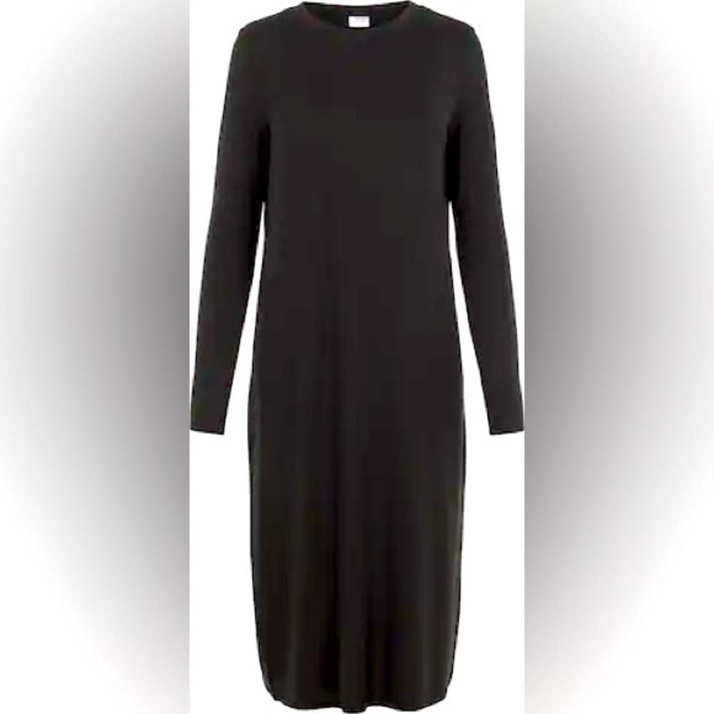 Vero Moda Curve long black dress tencel modal long sleeved crew neck 2X
